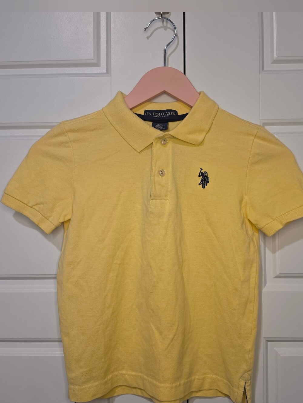 U.S. Polo Assn. Yellow Polo Shirt Boys Size S (6-7)